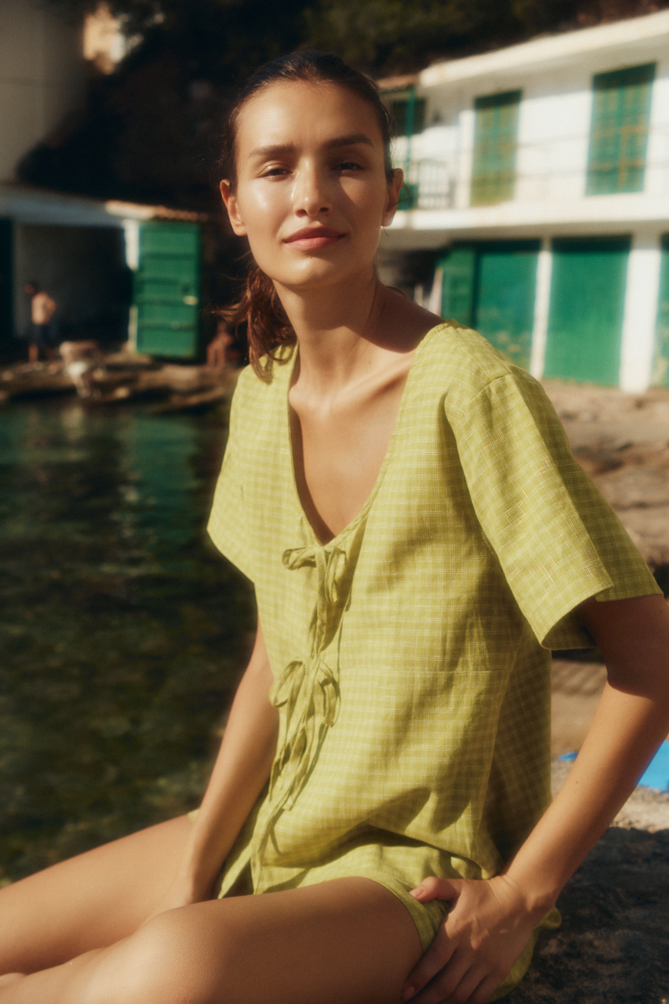 Robin Tie Top - Elm Hemp Linen image 5