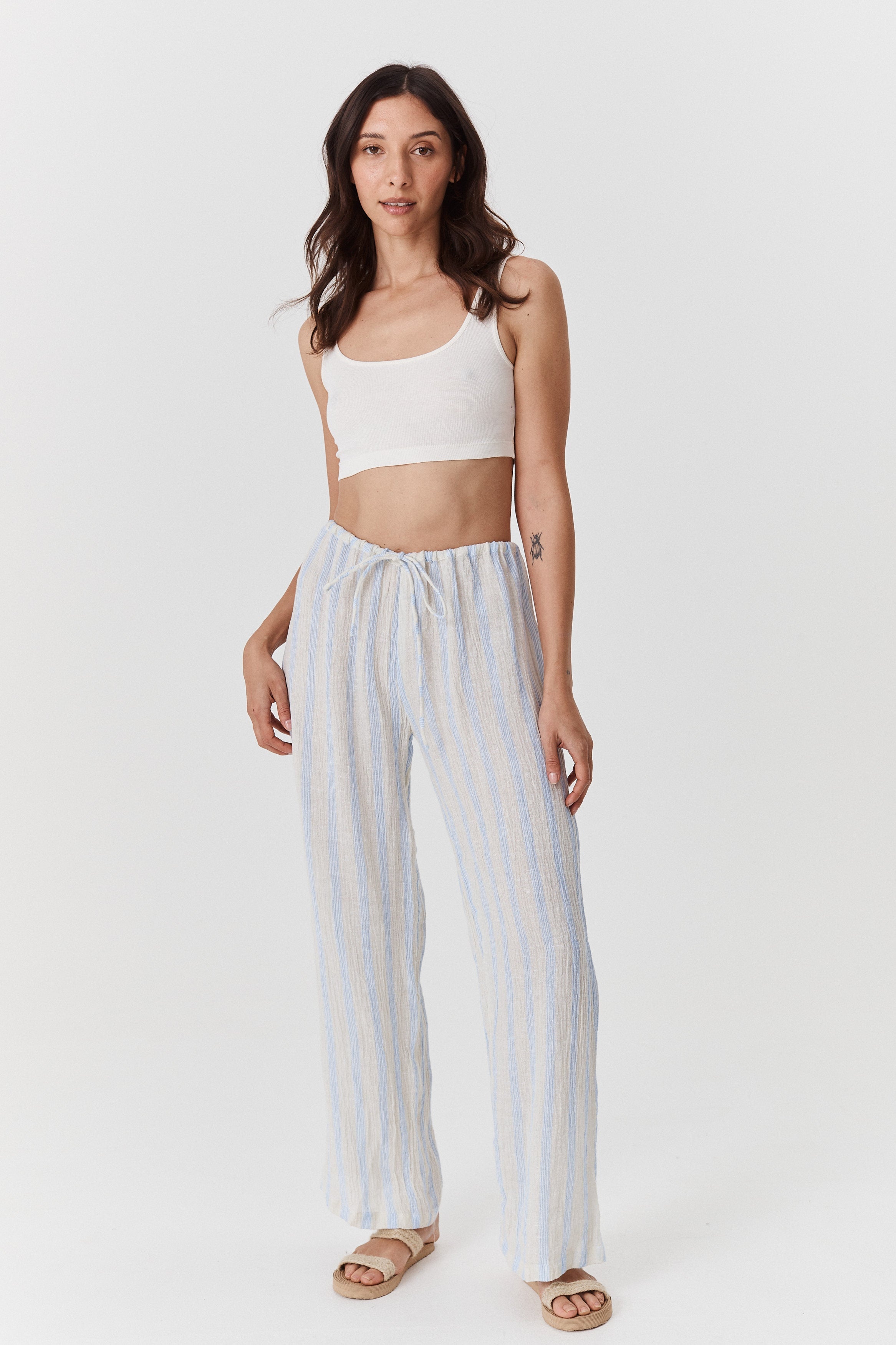 Robin Pants - Striped Crinkle Linen image 4