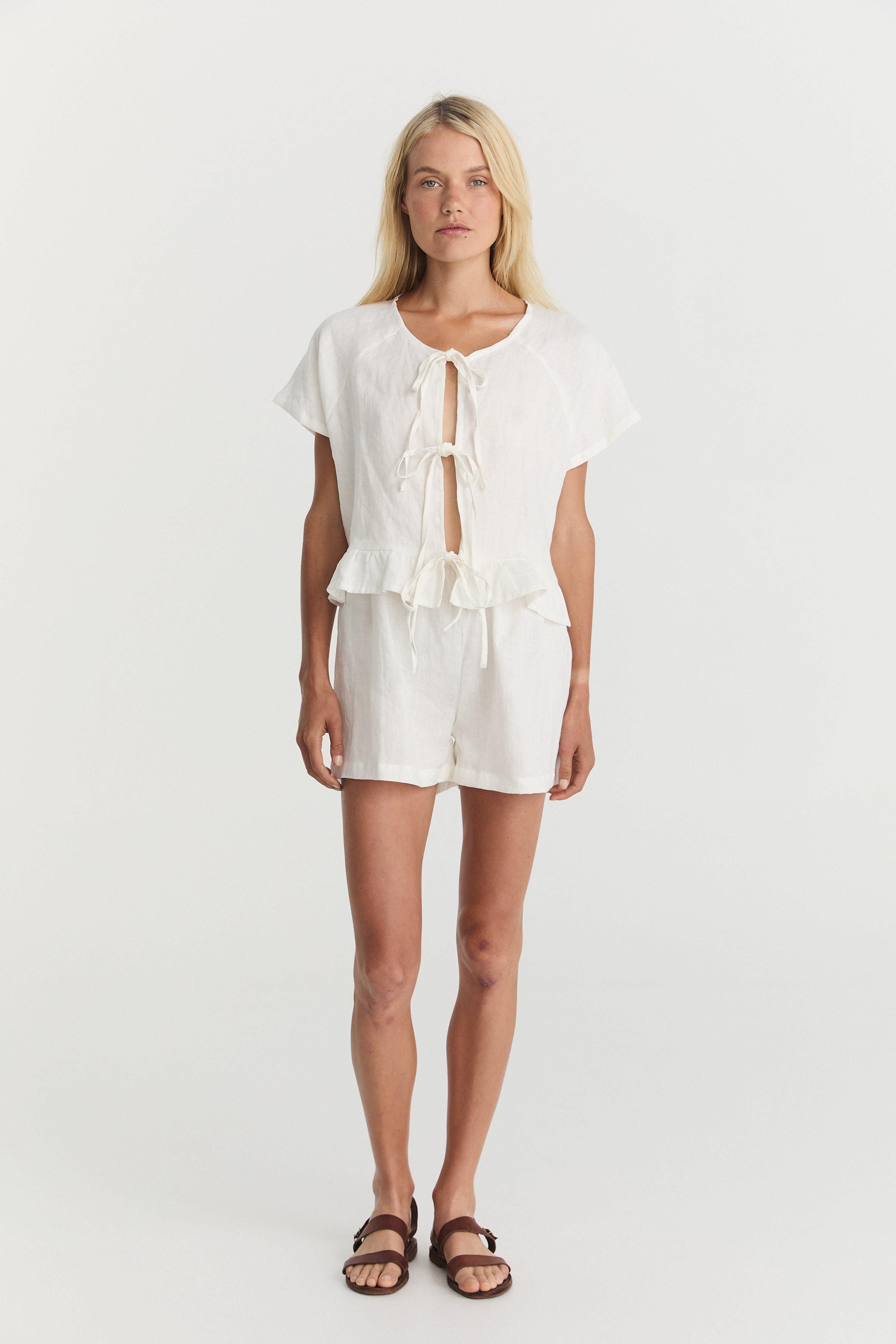 Tabea Tie Top - Soft Washed Linen image 5