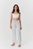 Robin Pants - Striped Crinkle Linen image 1