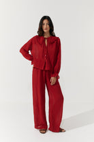 Esme Blouse - Scarlet Crinkle Linen image 4