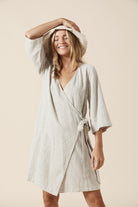 Quinn Wrap Dress - Natural Ash image 0