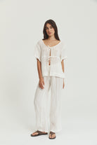 Robin Tie Top - Crinkle Linen image 3