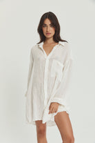 Josie Shirt Dress - Linen Crinkle image 0