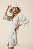 Quinn Wrap Dress - Natural Ash image 13