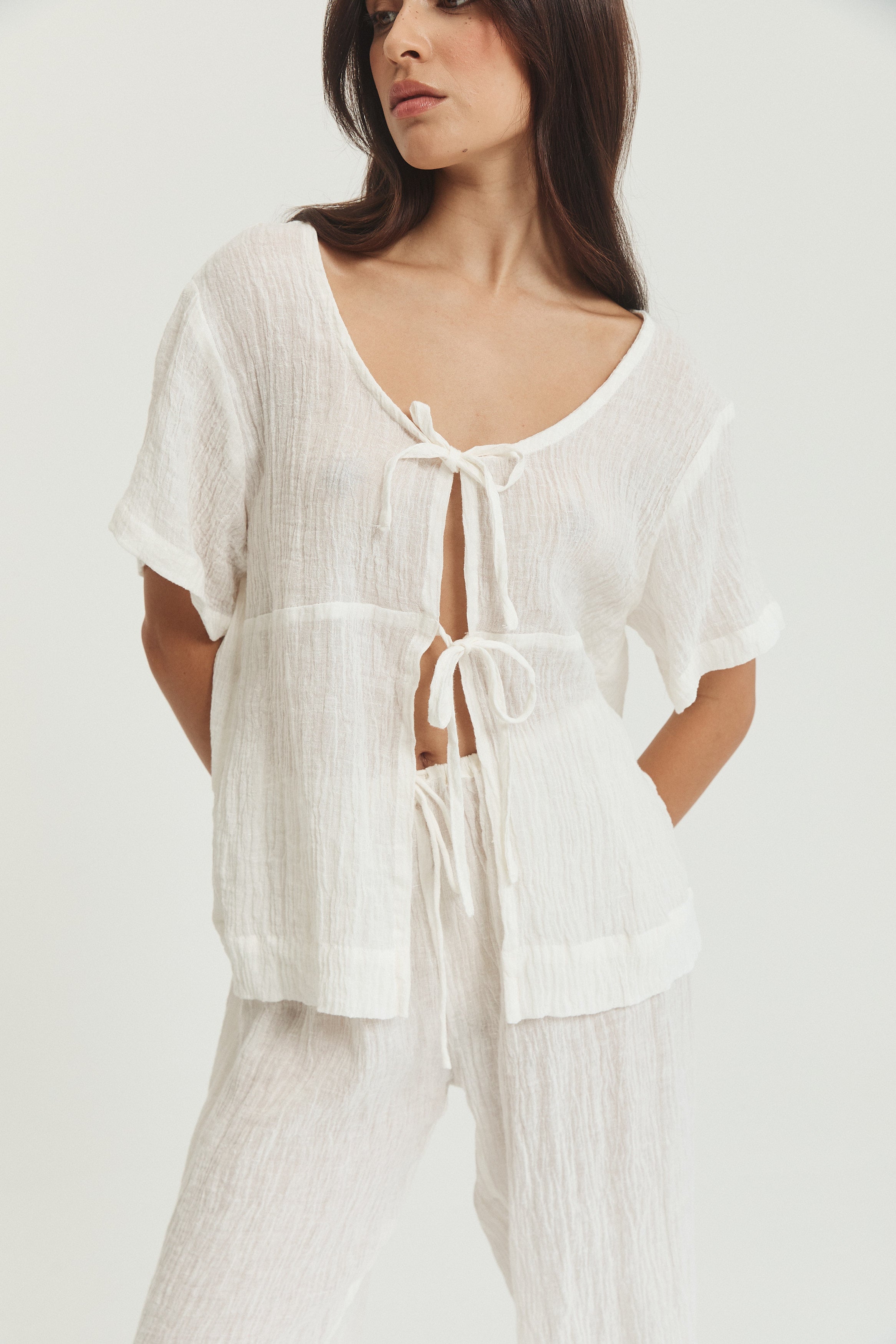 Robin Tie Top - Crinkle Linen image 13