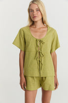 Robin Tie Top - Elm Hemp Linen image 0