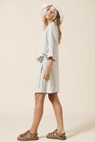 Quinn Wrap Dress - Natural Ash image 6