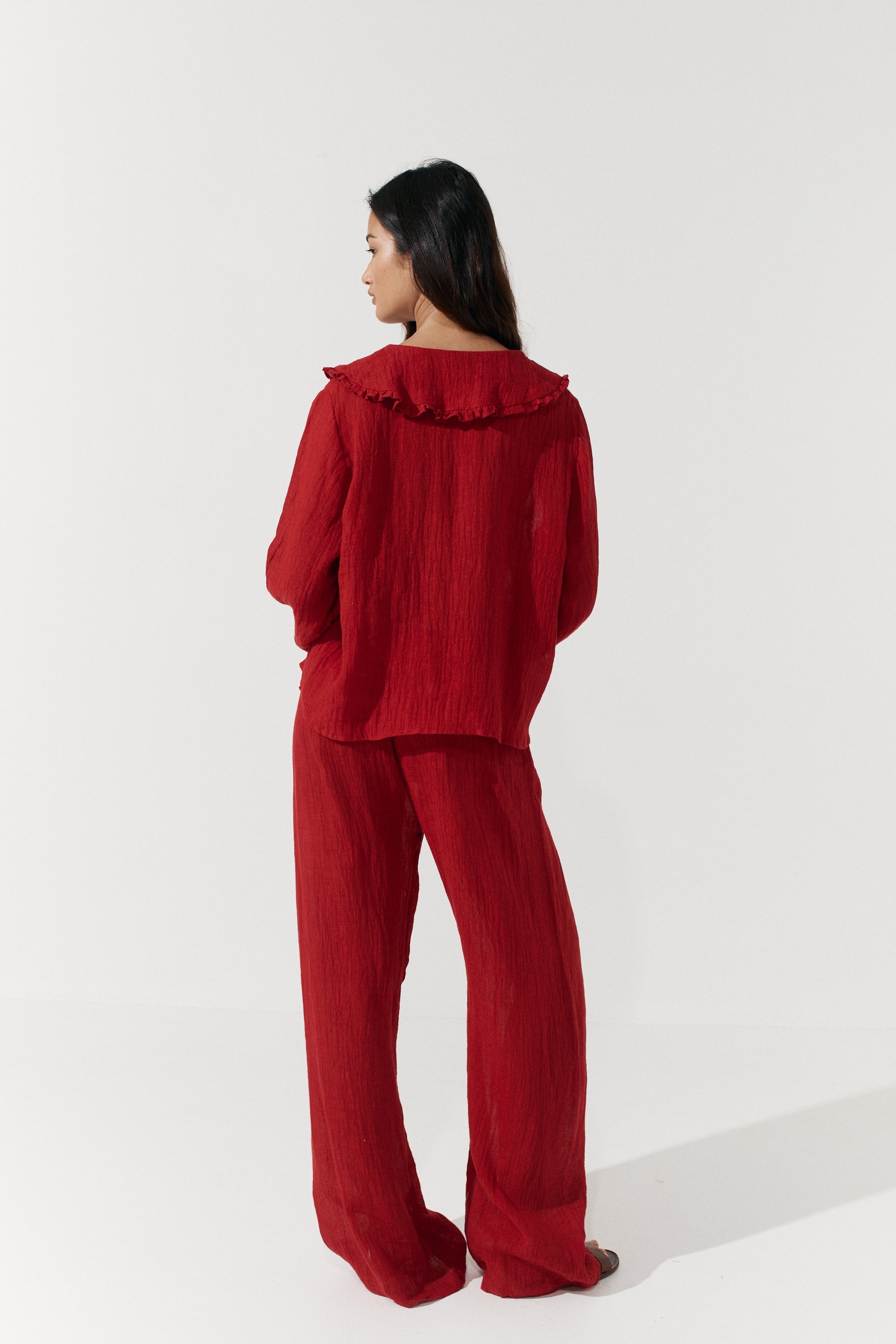 Esme Blouse - Scarlet Crinkle Linen image 10