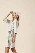 Quinn Wrap Dress - Natural Ash image 7