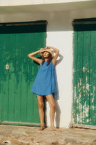 Classic Shift Dress - Cerulean Hemp Linen image 0