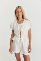 Tabea Tie Top - Soft Washed Linen image 6