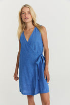 Quinn Wrap Dress - Cerulean Hemp Linen image 4