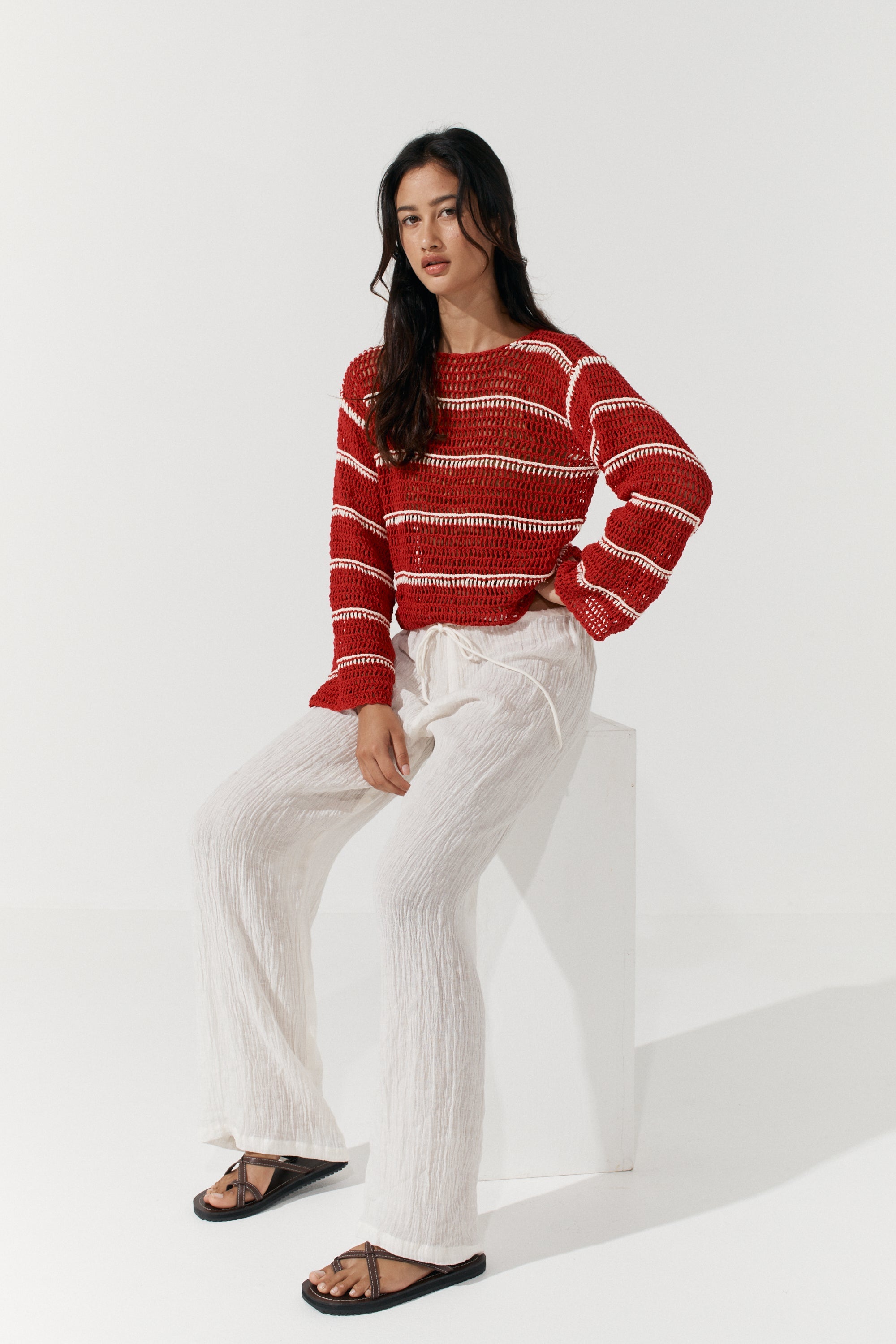 Fifi Crochet Crop - Scarlet image 6