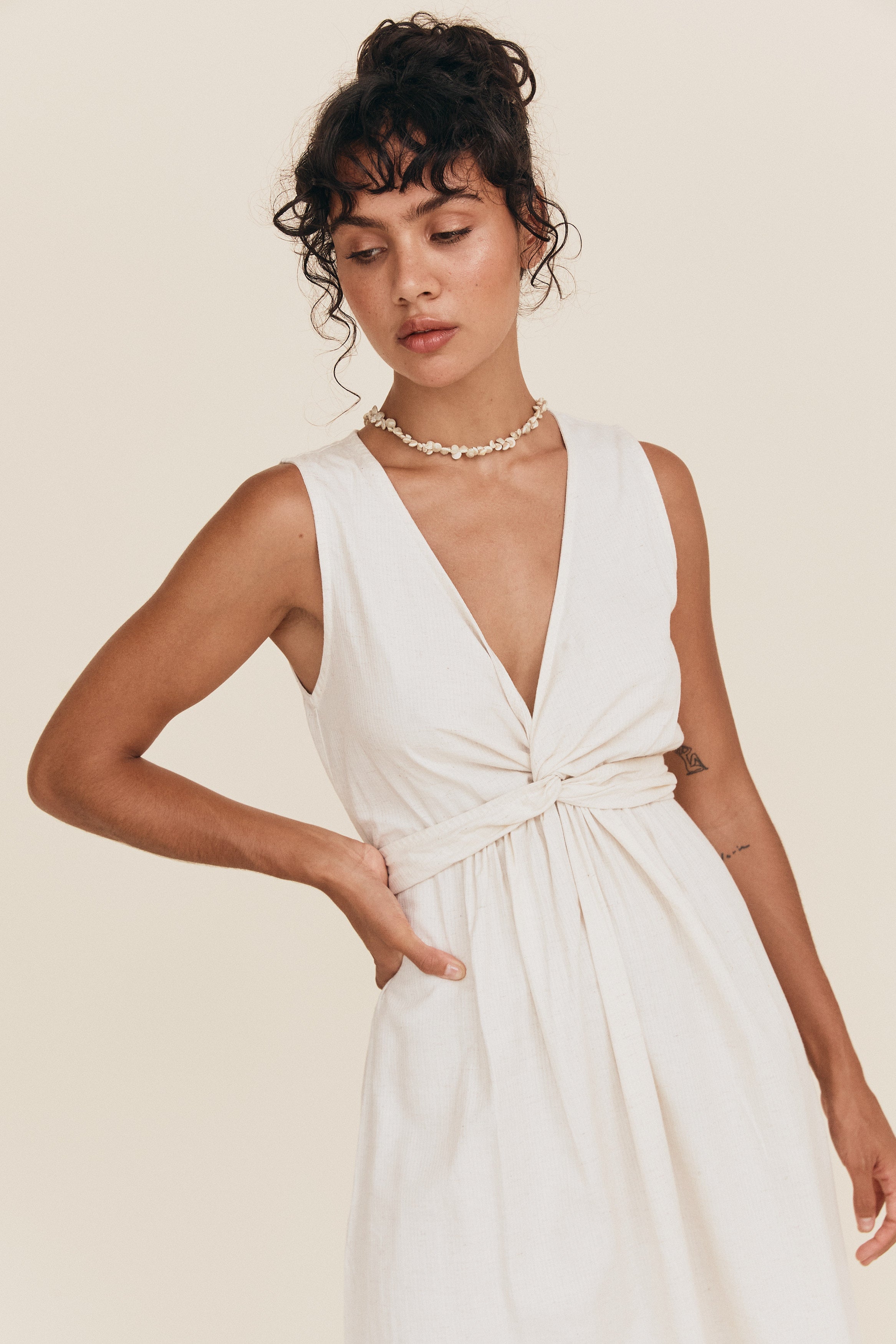 Harper Wrap Dress - Cream image 8