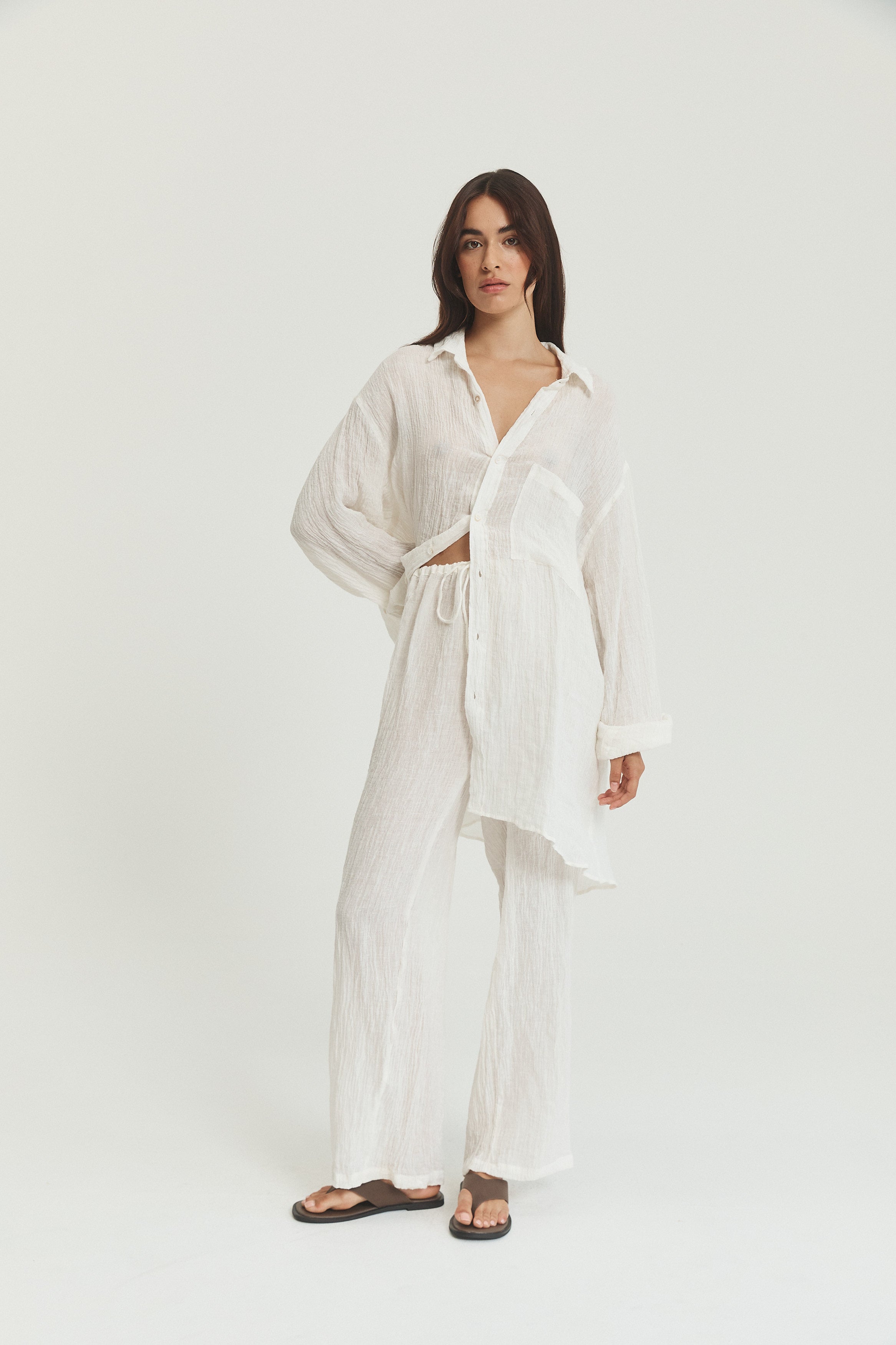Josie Shirt Dress - Linen Crinkle image 3