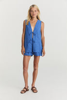 Lois Tie Top - Cerulean Hemp image 4