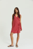 Quinn Wrap Dress - Hemp Linen image 6