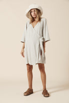 Quinn Wrap Dress - Natural Ash image 1