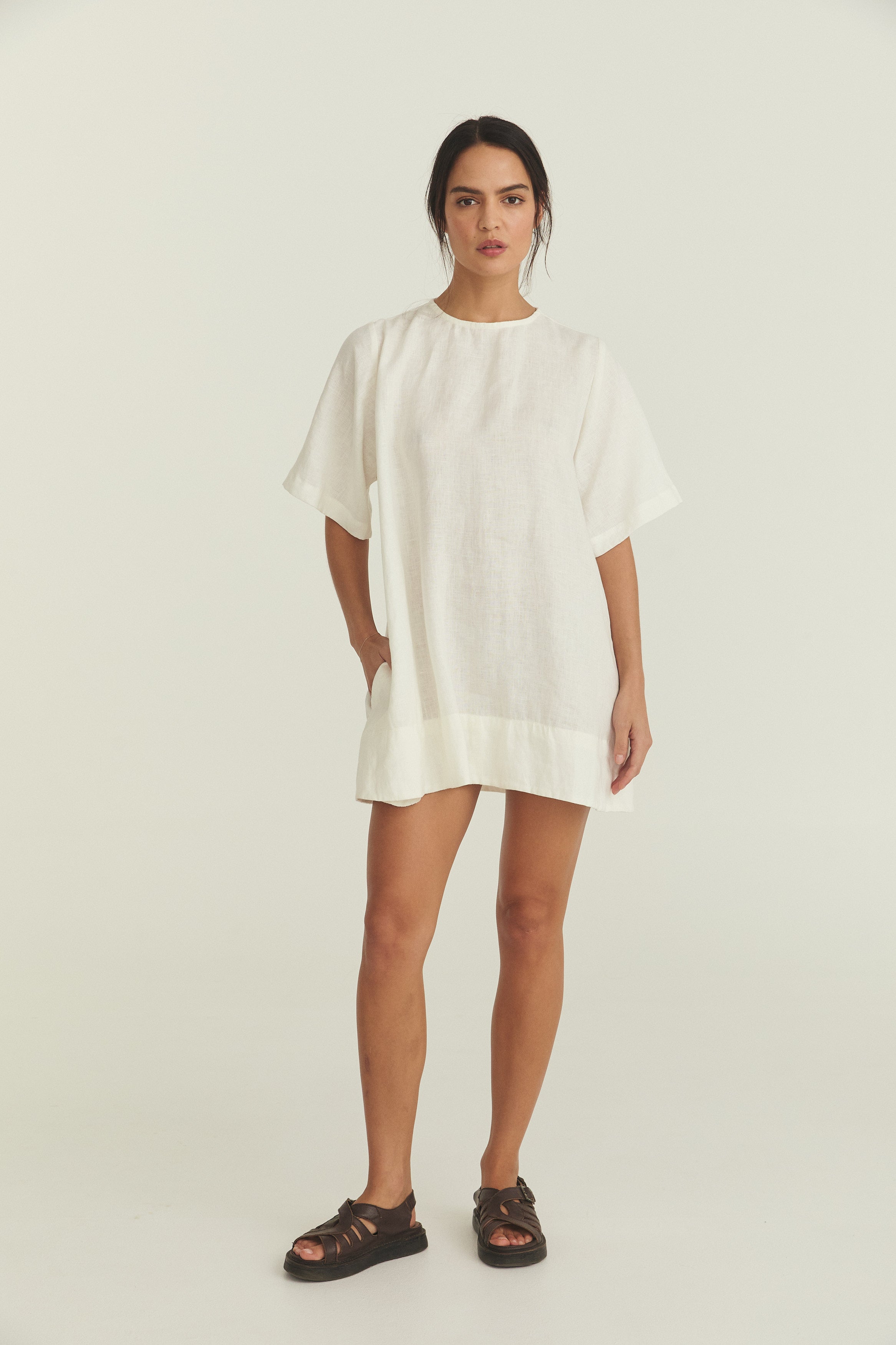 Noa Shift Dress - Soft Washed Linen image 0