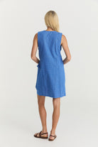 Quinn Wrap Dress - Cerulean Hemp Linen image 10