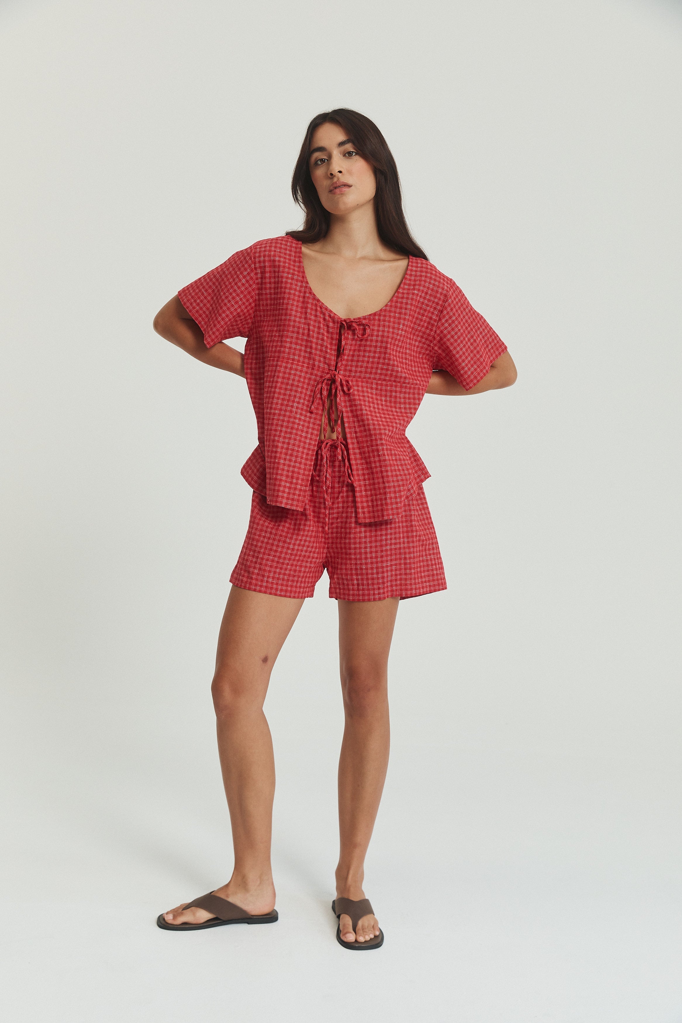 Robin Tie Top - Hemp Linen image 3