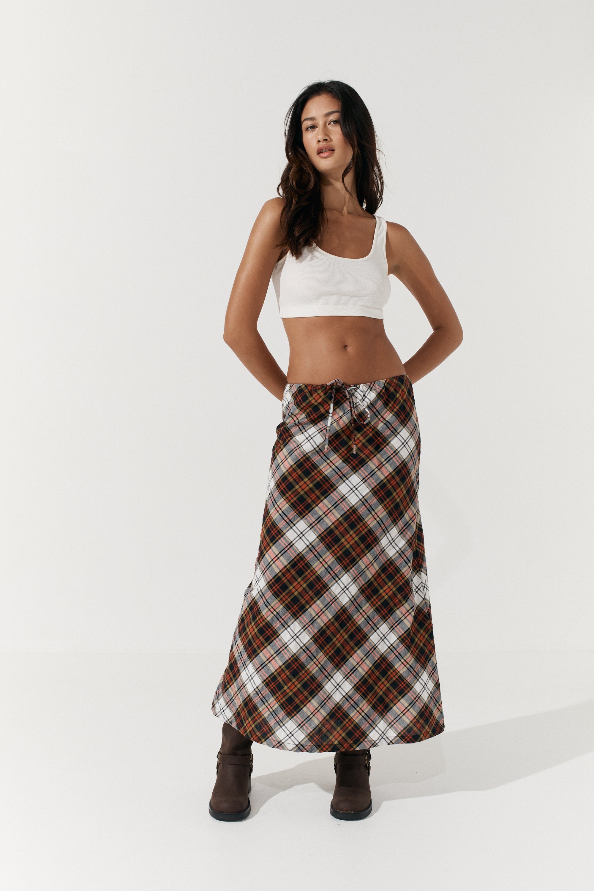 Riley Aysmmetrical Skirt - Tartan image 5